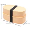 Dijksets Dubbellaag Double Layer Japanse stijl houten lunchbox draagbare Bento Container Carrier voor schoolkantoor Homedinnerware DinnerWaredin