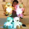 30/50CM lumineux créatif allumer LED ours en peluche Animal en peluche poupées jouet coloré brillant cadeau de noël pour enfant