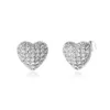 Bling Heart Stud Earrings for Women and Men High Quality 18K Gold Plated with Iced Out CZ Stone Cubic Zirconia Earring Studs Hip Hop Fashion Jewelry Gifts