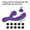 Vibratore Giocattolo del sesso Massaggiatore Prodotti per adulti Giocattoli Silicone impermeabile Ricaricabile Clitoral Clit Sucker Capezzolo Succhiare FT3H