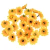 100 pz 4.5 cm Mini Girasole di Seta Fiori Artificiali Testa Per La Festa Nuziale Decorazione Domestica Corona Fai Da Te Scrapbooking Falso jllRes