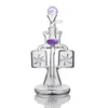 Wasserpfeifen Doppelfunktions-Wasserpfeife Klein Recycler Bohrinseln Dab-Bong Wasserbongs aus dickem Glas Cyclone mit 14-mm-Banger