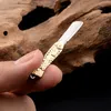 Mini Pocket Folding Brass Handle Portable Keychain Knife Pendant Outdoor Cutting Tools Gift Supplies