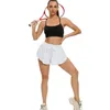 Kobiety 2-w-1 Flow Fitness Shorts Atletyczny Szybki suchy siłownia joga podwójnie warstwowa sukienka biegowa 220725