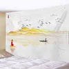 Krajobraz ściany dywan abstrakcyjny malarstwo górskie sztuka gobelin WAKING HIPPIE Boho pokój wystrój domu w sypialni zasłony dywanowe J220804
