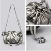 Bolsas de noite verão metal cinza prateleira bolsa para mulheres viagens textura couro designer a laser casual bolinho perseguindo