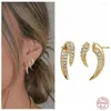 Stud Romad 925 Silver Bohemia Moon Brincos para mulheres Estilo tribal Zircão Ox Horn Crescent Ear Studs Huggies Rock Punk Jewelry Dale22