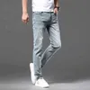 Spring European Product Thin Blue Grey Hole Dżinsy Męskie Trend modowy Wszechstronny, szczupły proste spodnie