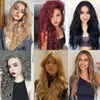 Parrucca rossa a onda lunga con onda d'acqua Parrucche pure nere dorate Cosplay di Halloween per le donne Fibra di temperatura resistente al calore per capelli sintetici 220622