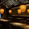 Lámparas colgantes, 1 pieza, araña de bambú hecha a mano, iluminación de tejido de ratán, lámpara de arte Retro para cafetería, Bar, restaurante con fuente de luz, colgante