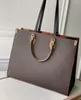 حقائب مصمم حقائب نسائية حقائب يد منقوشة زهرة مونوغرام ONTHEGO GM MM Louiseitys Lvs Womens Handbag viutonity Purse Tote كتف حقيبة ظهر أنثوية أثناء التنقل