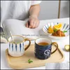 Tazze Bicchieri Cucina Sala da pranzo Bar Giardino di casa Bella ragazza Ufficio Tazza da caffè Tazza termica Set Ceramica nordica giapponese Dri Dhuzj