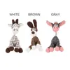 Pet Chewing Djur Toy Donkey Shaped Dog Bite Corduroy Plush Teting Toy för Små hundar Högkvalitativa Pet Training Supplies