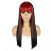 Parrucca con parte centrale lunga e dritta con meccanismo completo parrucche sintetiche resistenti al calore nere rosa marroni viola blu per donna