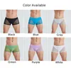 Underbyxor Patchwork Mesh Boxer Boror Mens Sömlösa trosor Sträng Shorts Sexig manlig genomskinlig stretch Soft Underwearunderpants