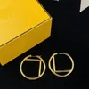 Damen Premium Gold Ohrring Designer Studie Luxusbriefbrief Design Ohrringe Mode Schmuck