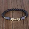 Fili di perline Natural Rough Black Tourmaline Healing Stone Bead 6mm Matte Onyx Lava Ematite Coral Charm Energy Bracciali per uomo W Lars22