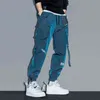 Mężczyźni Spodnie Cargo Modna wielonożna spodnie Hip Hop Spodnie Trendy Streetwear Solid Jogging Spods Pantelones Casual Para Hombre J220629