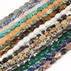 Inne naturalne kamienie Tiger Eye Turquoises Agates Faseted Owalne Luźne koraliki dystansowe do biżuterii Making DIY Bracelets Akcesoria 15 '' Wynn22