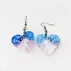 Boucles d'oreilles coeur d'amour en plastique transparent vierges pour impression photo personnalisée boucles d'oreilles par Sublimation vierges avec crochet d'oreille