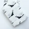 INS Infant Muslin Blankets Class A 115*115CM Pure cotton Animal cartoon print Black and white Baby Newborn Swaddle Hold blanket Bath towel bathroom Robes muslin quilt