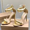 Sapatos de vestido Gianvito Rossi Sandálias de salto agulha de 10,5 cm Sandálias de salto 8,5 cm para mulheres verão designer de luxo Sandálias com tira de pé de salto calçado com zíper traseiro Tamanho 35-42