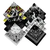 Fashion Hip Hop 100 Cotton Skull Bandana Square Scarf Kerchief Black Paisley Bicycle Headband Printed For Women Men Boys Girls