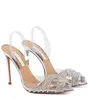 Top luxe aquazzuras Gatsby sandales chaussures femmes Slingback cristal tourbillons PVC embouts pompes bout pointu dame fête mariage talons hauts EU35-43