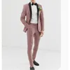 Staubiges Rosa Schwarz Schal Revers Männer Anzüge Prom Terno Masculino Bräutigam Kostüm Homme Blazer Hochzeit 2 Stück 220504