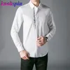 Europe mode hommes petit haut marque affaires hommes robe chemises à manches longues mince Chemise homme haute qualité coton 220330