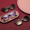 ファッションサングラスフレーム 2022 キャットアイ偏光女性 2 で 1 磁気クリップメガネ TR90 光学処方眼鏡マグネットクリップ