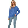 Hoodies for Women Hooded Sweatshirt V Neck Lång ärm Solid Color Hoodie Drawstring Casual Lightweight Pullover Tops 2xl