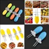 Other Bakeware Kitchen Dining Bar Home Garden 2Pcs/Set Stainless Steel Corn Forks Durable Food On The Cob Holders Tool Picnic Party Barbe