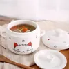 Adeeing Cute Ceramics Stew med två öron Mikrovågsugn Tryckkokare tillgänglig för kökskokning T200523