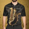 Летние рубашки Женщины для мужчин Саксофон персонализированное имя 3D Печать с коротким рукавом T Tops Camisas 220712