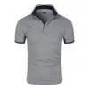 Fashion Brand Design ShortSleeved Sportswear Mens Polo Risvolto Casual Polo Mens Tinta unita Business Wear Slim Top 220615