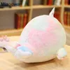 2845 cm Rainbow Narwhal Plush Toy Filled Sea Animal Colorful Whale Fish Doll mjuk kudde för LDREN Baby Girl Birthday Present J220729