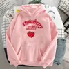 Harajuku kawaii morango com leite de morango moletom com capuz feminino de streetwear hokkaido women women solto com capuz rosa fofo 220804