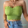 Women's Tanks & Camis Sexy Off Shoulder Strapless Backless Tube Bandage Cropped Tops Summer Fashion Women Clubwear Pleated Vests