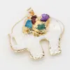 Pendentif Colliers Coquille Naturelle Animaux Mignon Éléphant Pierre Charmes Pour Faire DIY Collier Accessoires 40x45mmPendentif