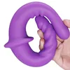 Dubbel dildo klitoris stimulator anus vagina massage g spot penis stropplös strapon sexiga leksaker för lesbiska kvinnor