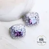 Set di gioielli da sposa per donna con zirconi viola Argento 925 Bigiotteria raffinata Orecchini da sposa Anelli Bracciali Collana con ciondolo 2208311k