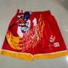 Basketbol Şortları Mitchell Ness Pocket Pants Büyük Yüz Retro Otantik Swearpant Pantalones Cortos Baloncesto Açık Hava Egzersiz