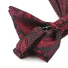 Bow Ties Sitonjwly Paisley Bowtie Polyester geweven bruiloft Bridegom dubbele lagen grote vlinder stropdas voor mannen feest cadeau aangepast LogoBow Emel2