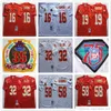 NCAA 75th Vintage Football 58 Derrick Thomas Jerseys 16 Len Dawson 19 Joe Montana 32 Marcus Allen Jersey College Red White