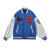 Męskie Kurtki Hip Hop Streetwear Kurtka Baseballowa Płaszcz Mężczyźni Granicy Zabawna List Haft Goth Retro Varsity Bomber Moda para