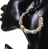 Trendy Big Bamboo Hoop oorbellen 18K Echt goud vergulde elegant grotere formaat vrouwen oorbel mode kostuum sieraden5144791