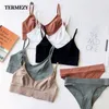 TERMEZY femmes mode coton Lingerie sans fil soutiens-gorge pour femmes Push Up soutien-gorge ensemble confortable Sexy sous-vêtements 220513