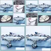 Bangle Armband smycken hj￤rta av Ocean Blue Zircon Charms Armband Love Diamond Girls B￤sta present Gioielli Womens Drop Delivery 2021 OABDQ