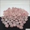 Pedras de pedra solteira j￳ias naturais de 25 mm Ornamentos de cora￧￣o rosa quartzo cristal chakra manuse pe￧as home decora￧￣o diy n dhmli